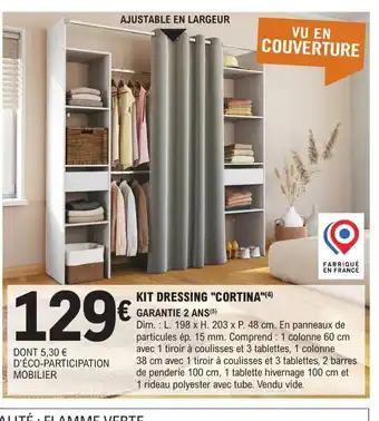 E.Leclerc Brico KIT DRESSING "CORTINA"(4) GARANTIE 2 ANS (5) offre