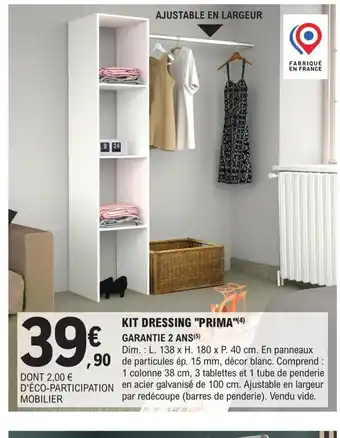E.Leclerc Brico KIT DRESSING "PRIMA"(4) GARANTIE 2 ANS (5) offre