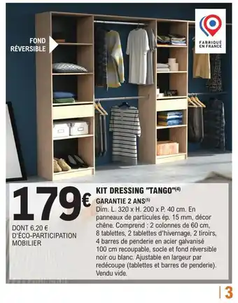E.Leclerc Brico KIT DRESSING "TANGO"(4) GARANTIE 2 ANS (5) offre