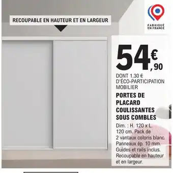 E.Leclerc Brico PORTES DE PLACARD COULISSANTES offre