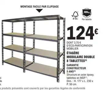 E.Leclerc Brico ÉTAGÈRE MODULAIRE DOUBLE offre