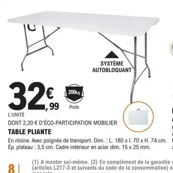 TABLE PLIANTE