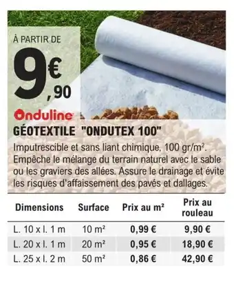 E.Leclerc Brico GEOTEXTILE "ONDUTEX 100" offre