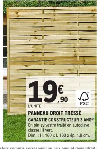E.Leclerc Brico PANNEAU DROIT TRESSÉ offre