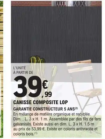 E.Leclerc Brico CANISSE COMPOSITE LOP offre