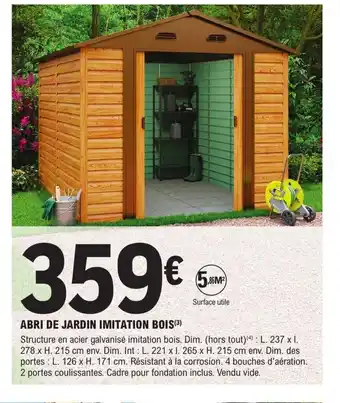 E.Leclerc Brico ABRI DE JARDIN IMITATION BOIS(³) offre