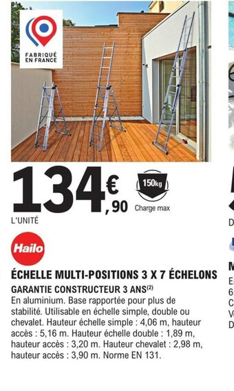 E.Leclerc Brico ÉCHELLE MULTI-POSITIONS 3 X 7 ÉCHELONS offre