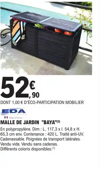 E.Leclerc Brico MALLE DE JARDIN "BAYA"(³) offre
