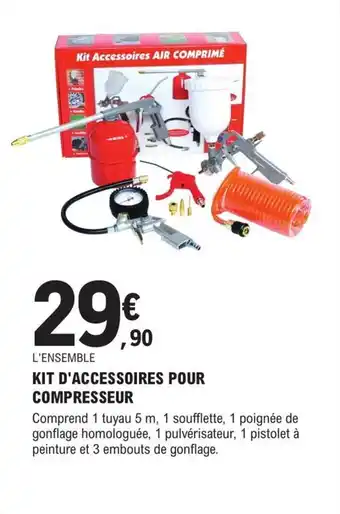 E.Leclerc Brico KIT D'ACCESSOIRES POUR COMPRESSEUR offre