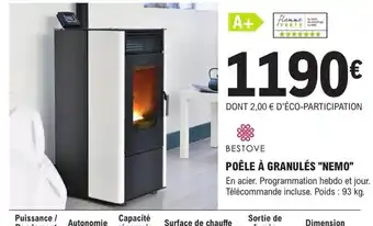 E.Leclerc Brico POÊLE À GRANULÉS "NEMO" offre