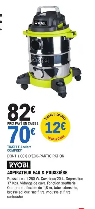 E.Leclerc Brico ASPIRATEUR EAU & POUSSIÈRE offre