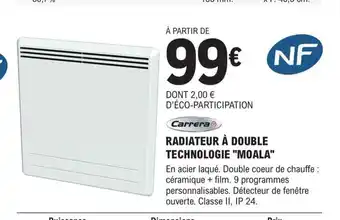 E.Leclerc Brico RADIATEUR À DOUBLE TECHNOLOGIE "MOALA" offre