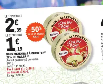 BONS MAYENNAIS À CHAUFFER(¹)