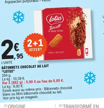 E.Leclerc BÂTONNETS CHOCOLAT AU LAIT "LOTUS" offre