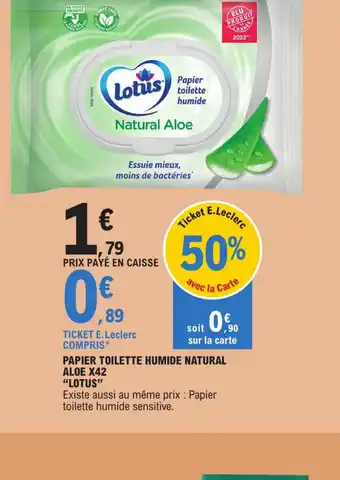 E.Leclerc PAPIER TOILETTE HUMIDE NATURAL offre