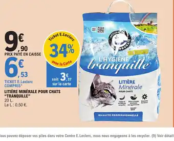 E.Leclerc LITIÈRE MINÉRALE POUR CHATS offre