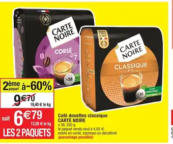 Migros Café dosettes classique CARTE NOIRE offre