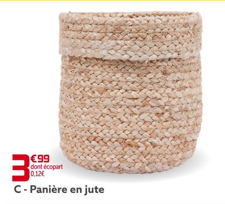 Promo Panière en jute chez Gifi