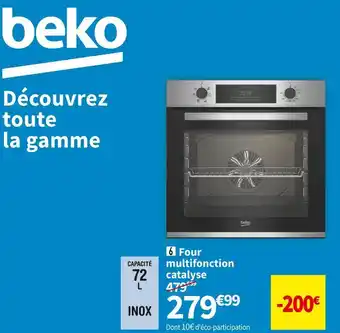 Conforama Beko  four multifonction catalyse bbie12300xc offre