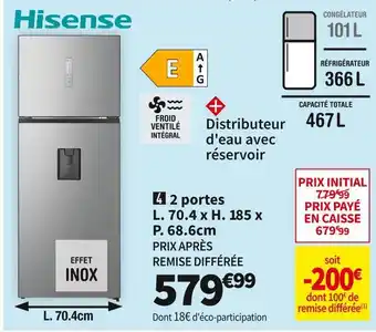 Conforama Hisense réf. 2 portes hisense ftn461wce1 offre