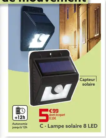 Gifi Lampe solaire 8 led offre