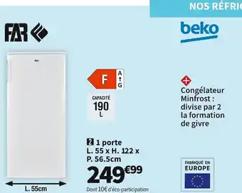 Conforama Far réfrigérateur 1 porte mp4*1922w offre
