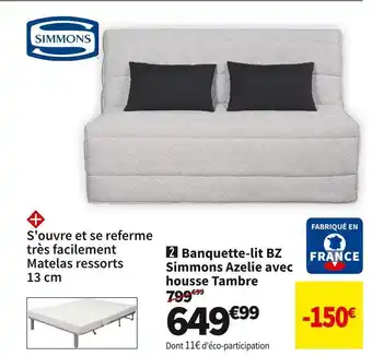 Conforama Simmons banquette-lit bz azelie offre