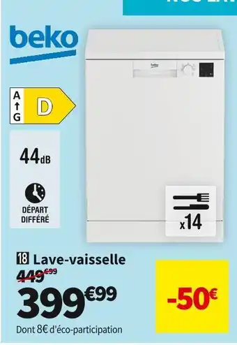 Conforama Beko  lave-vaisselle lvv4438w offre