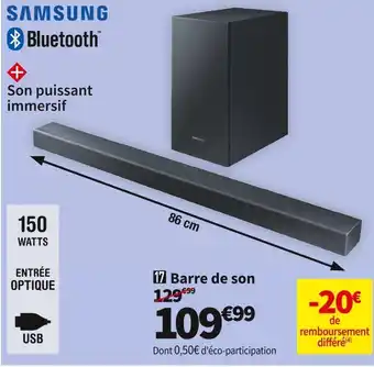 Conforama Samsung  barre de son hw-t420 offre