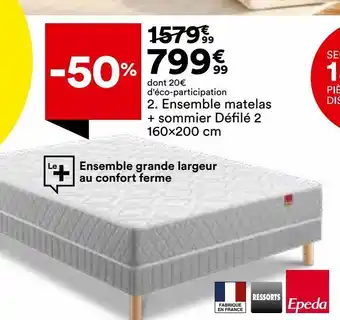 BUT Ensemble matelas + sommier défilé 2 160x200 cm offre