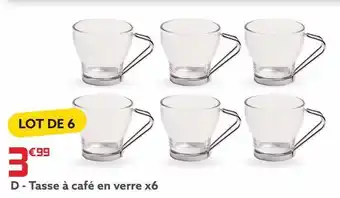 Gifi Tasse à café en verre x6 offre