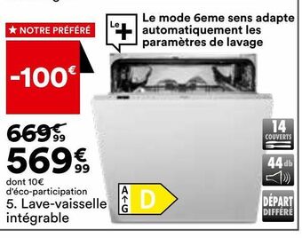 BUT Lave-vaisselle integrable offre