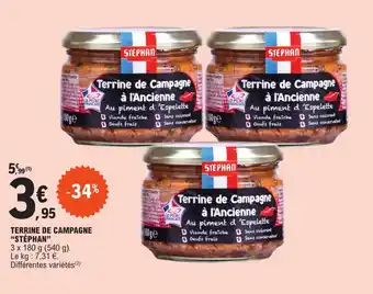 E.Leclerc TERRINE DE CAMPAGNE "STÉPHAN" offre