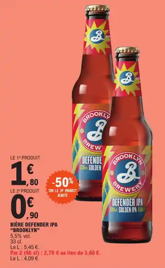 E.Leclerc BIÈRE DEFENDER IPA "BROOKLYN" offre