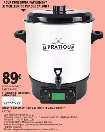 E.Leclerc STÉRILISATEUR ÉLECTRIQUE AUTOMATIQUE offre