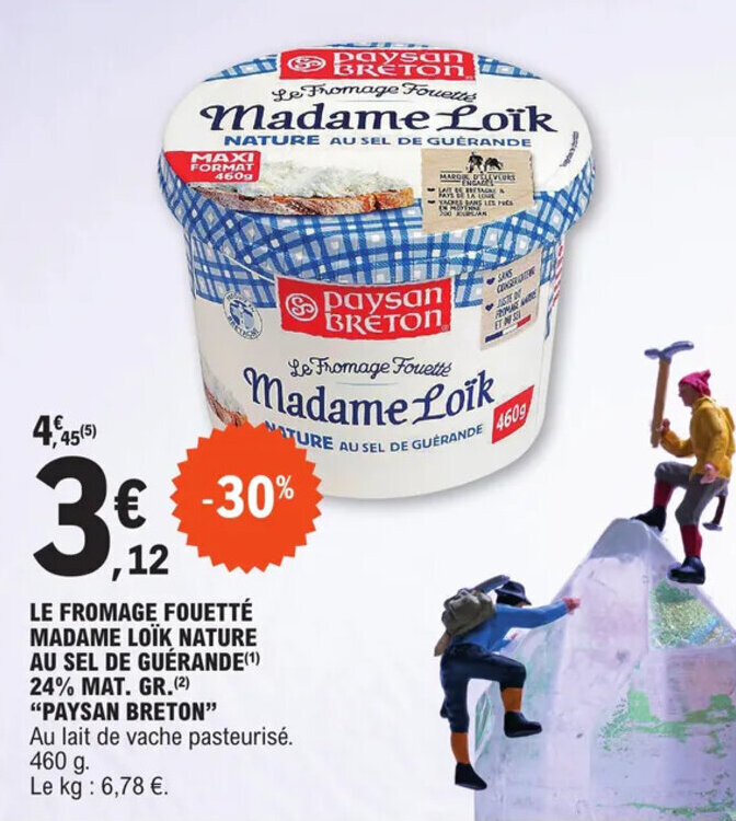 Promo LE FROMAGE FOUETTÉ MADAME LOÏK NATURE AU SEL DE GUÉRANDE(¹) 24