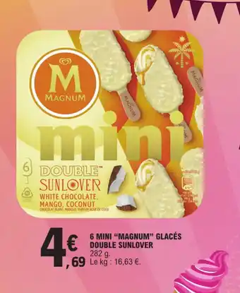E.Leclerc 6 MINI "MAGNUM" GLACÉS DOUBLE SUNLOVER offre