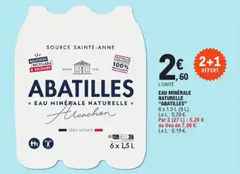 E.Leclerc EAU MINÉRALE NATURELLE ABATILLES offre