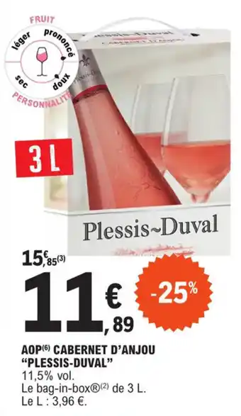 E.Leclerc AOP (6) CABERNET D'ANJOU "PLESSIS-DUVAL" offre