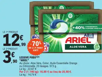 E.Leclerc LESSIVE PODS(2)(4) "ARIEL" offre