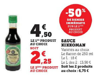 Super U SAUCE KIKKOMAN offre