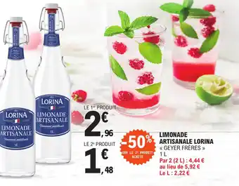 E.Leclerc LIMONADE ARTISANALE LORINA << GEYER FRÈRES >> 1 L offre