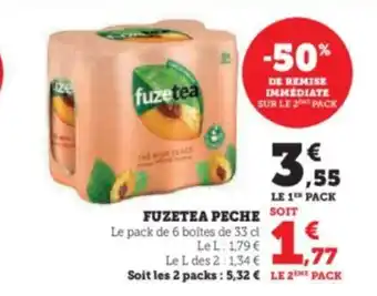 U Express FUZETEA PECHE SOIT Le pack de 6 boites de 33 cl offre