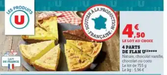U Express 4 PARTS DE FLAN U(²)**** offre