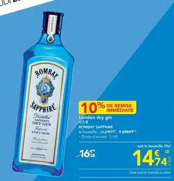 METRO London dry gin offre