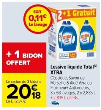 Carrefour Drive Lessive liquide Total(d) XTRA offre