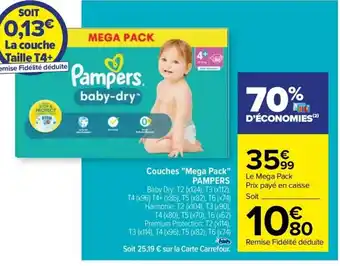 Carrefour Drive Couches "Mega Pack" PAMPERS offre