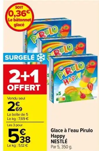 Carrefour Drive Glace à l'eau Pirulo Happy NESTLÉ offre