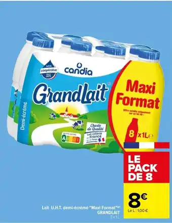 Carrefour Drive Lait U.H.T. demi-écrémé "Maxi Format"(P) offre