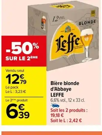 Carrefour Drive Bière blonde d'Abbaye LEFFE offre